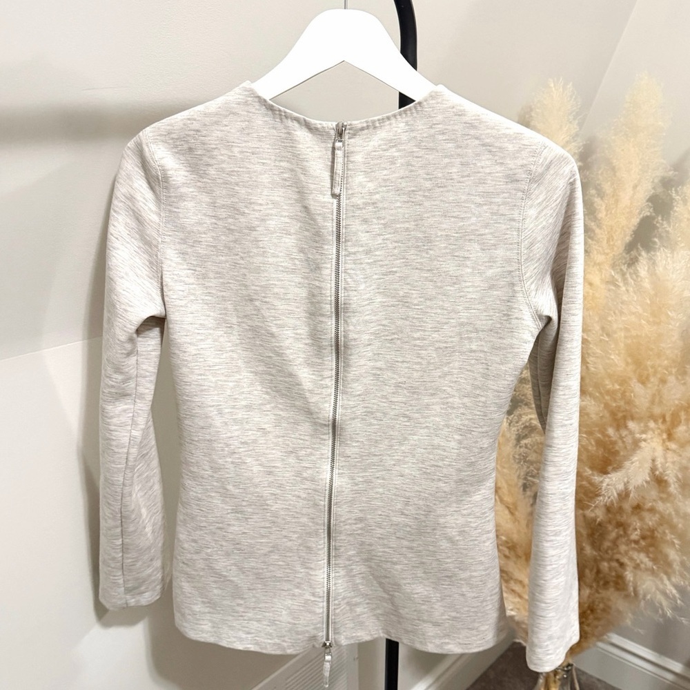 Club Monaco Back Zip Top in Oat Cream - Picture 2 of 4